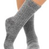 Alpaka Socken in grau, Frottee, aus Alpaka-Wolle-Mix