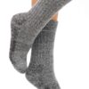 Alpaka Socken in grau, Frottee, aus Alpaka-Wolle-Mix