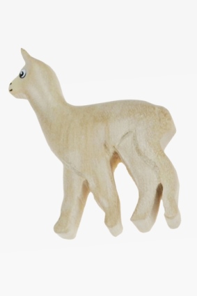 Alpaka Magnet aus Holz in weiß