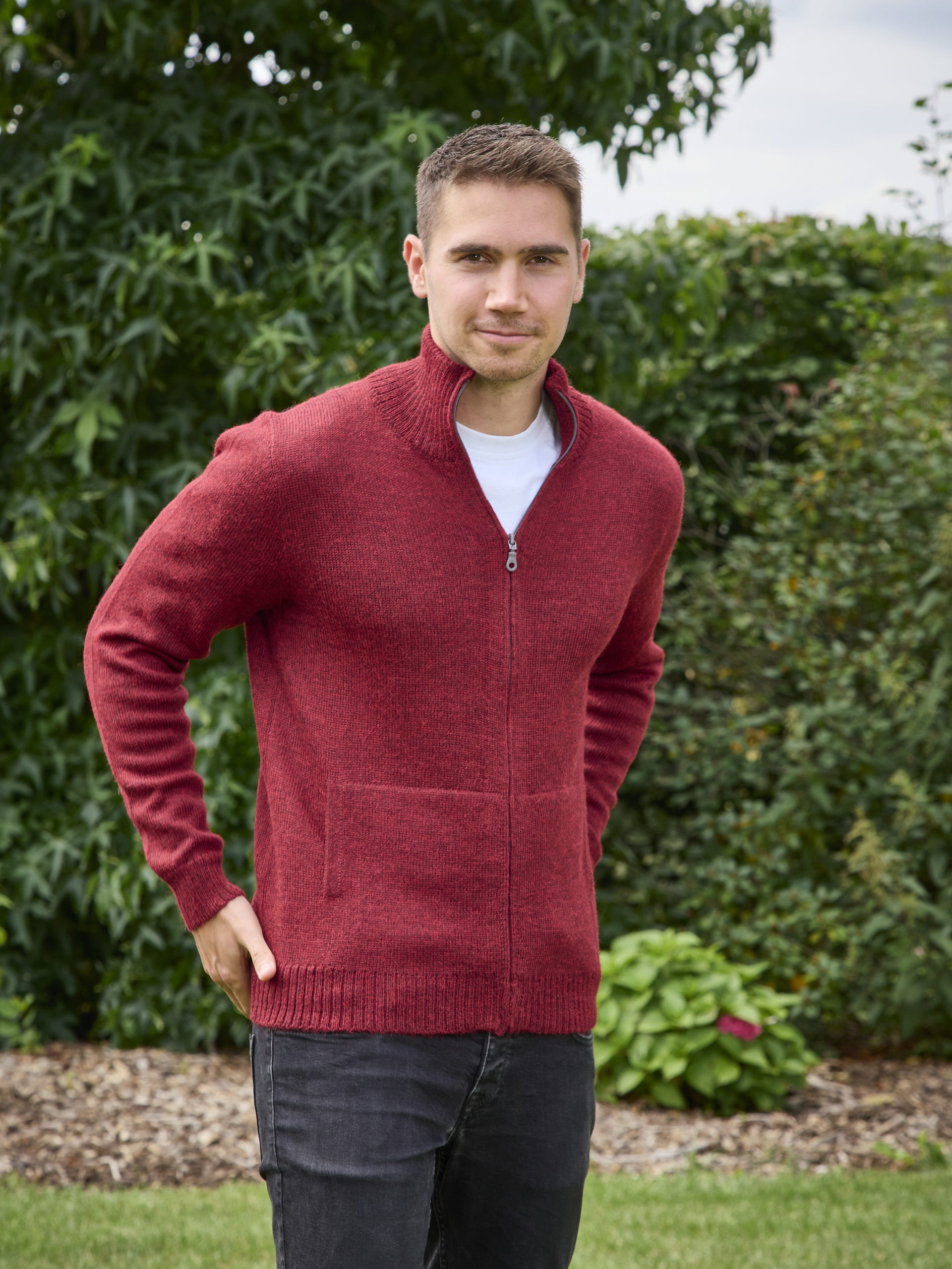 Strickjacke Herren aus 100 Alpaka (Baby Alpaka)