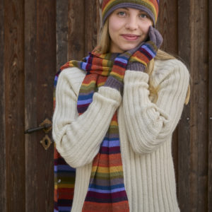 Alpaka Mütze, Handschuhe und Schal Arco Iris