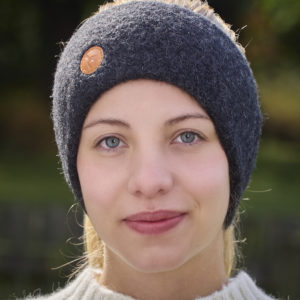 Stirnband stretch aus Alpaka in anthrazit