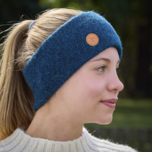 Stirnband stretch aus Alpaka in petrol