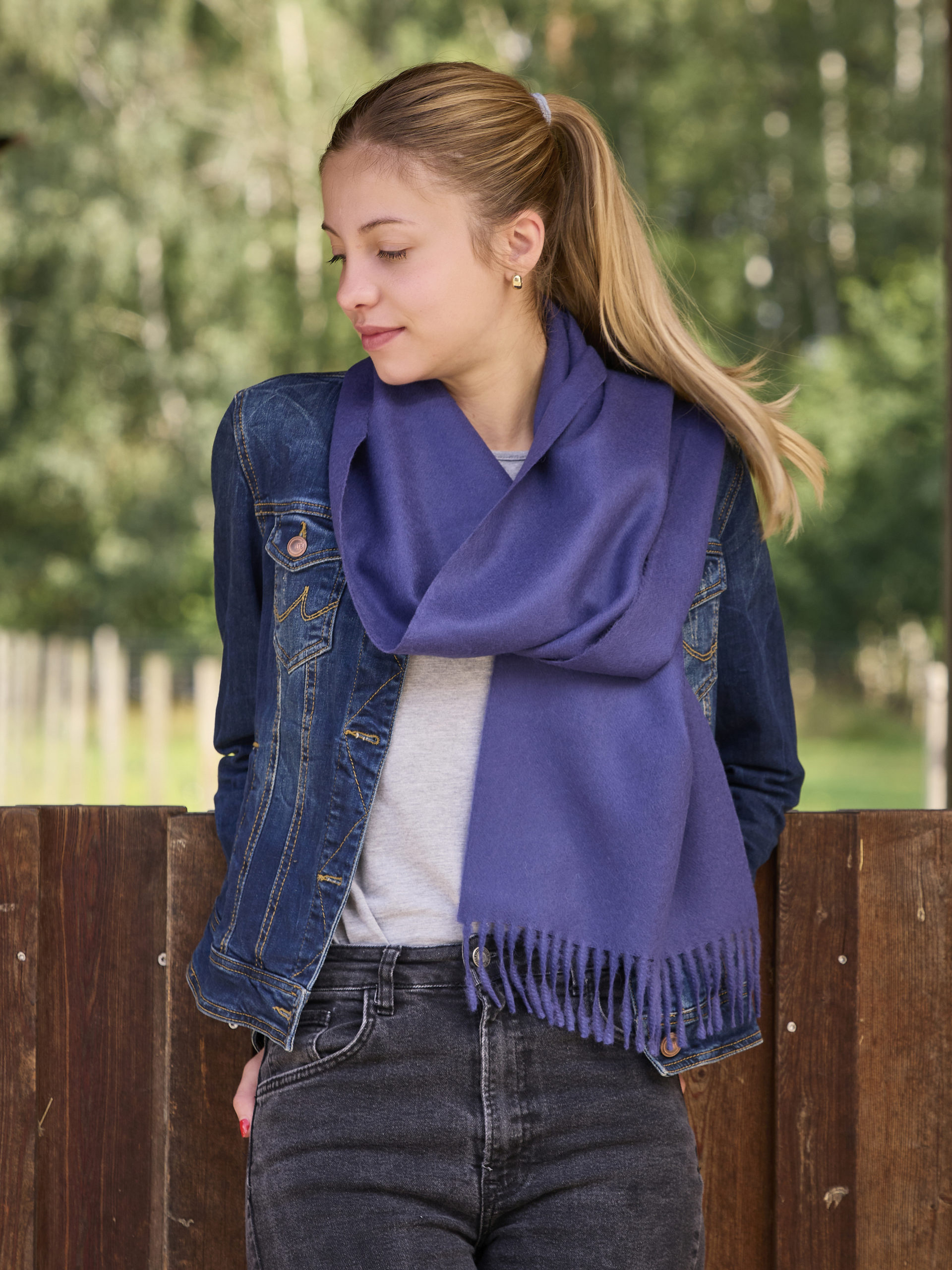 Schal Jamas aus Royal Alpaka in royalblau