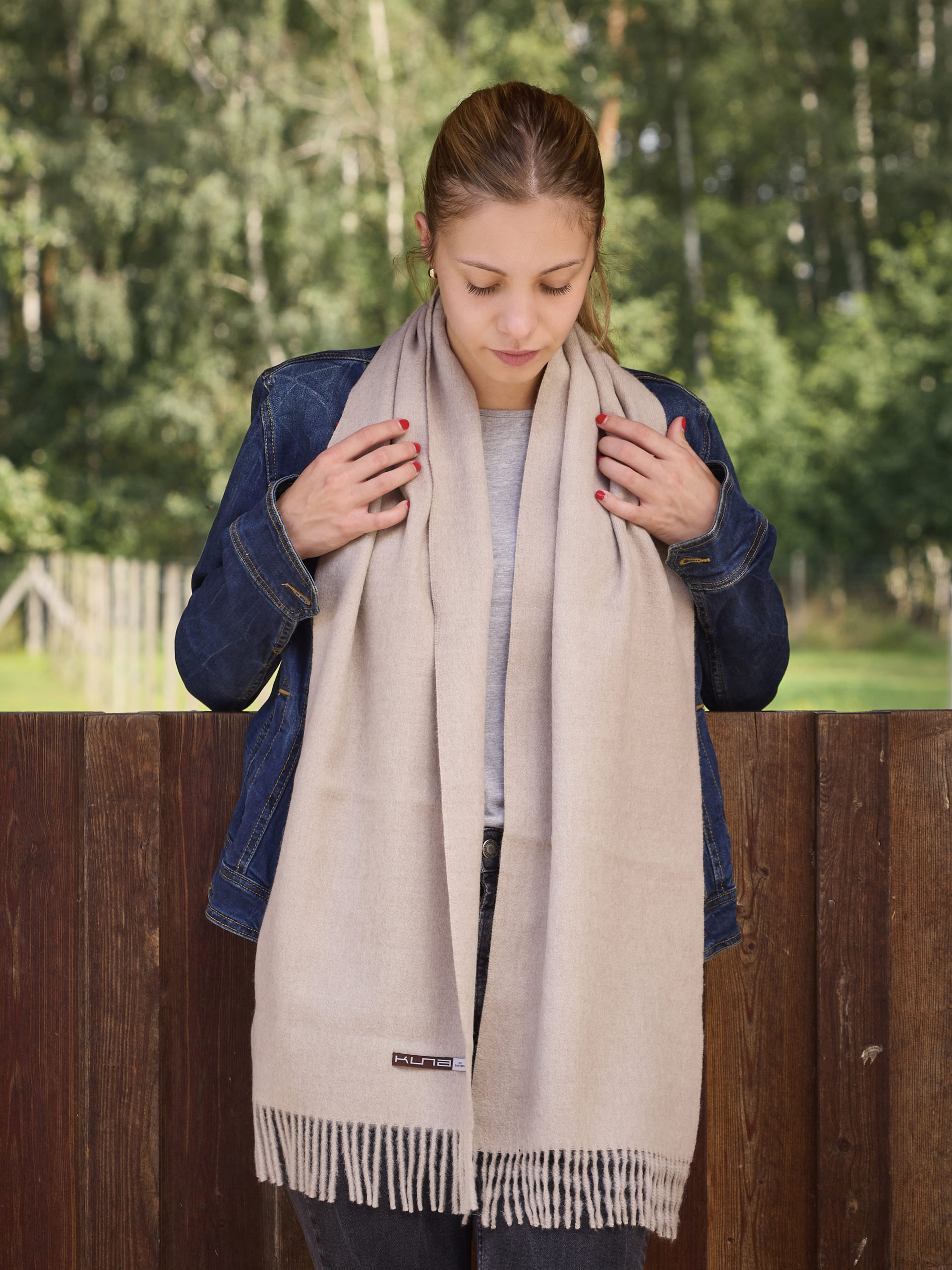 Schal Jamas aus Royal Alpaka in beige