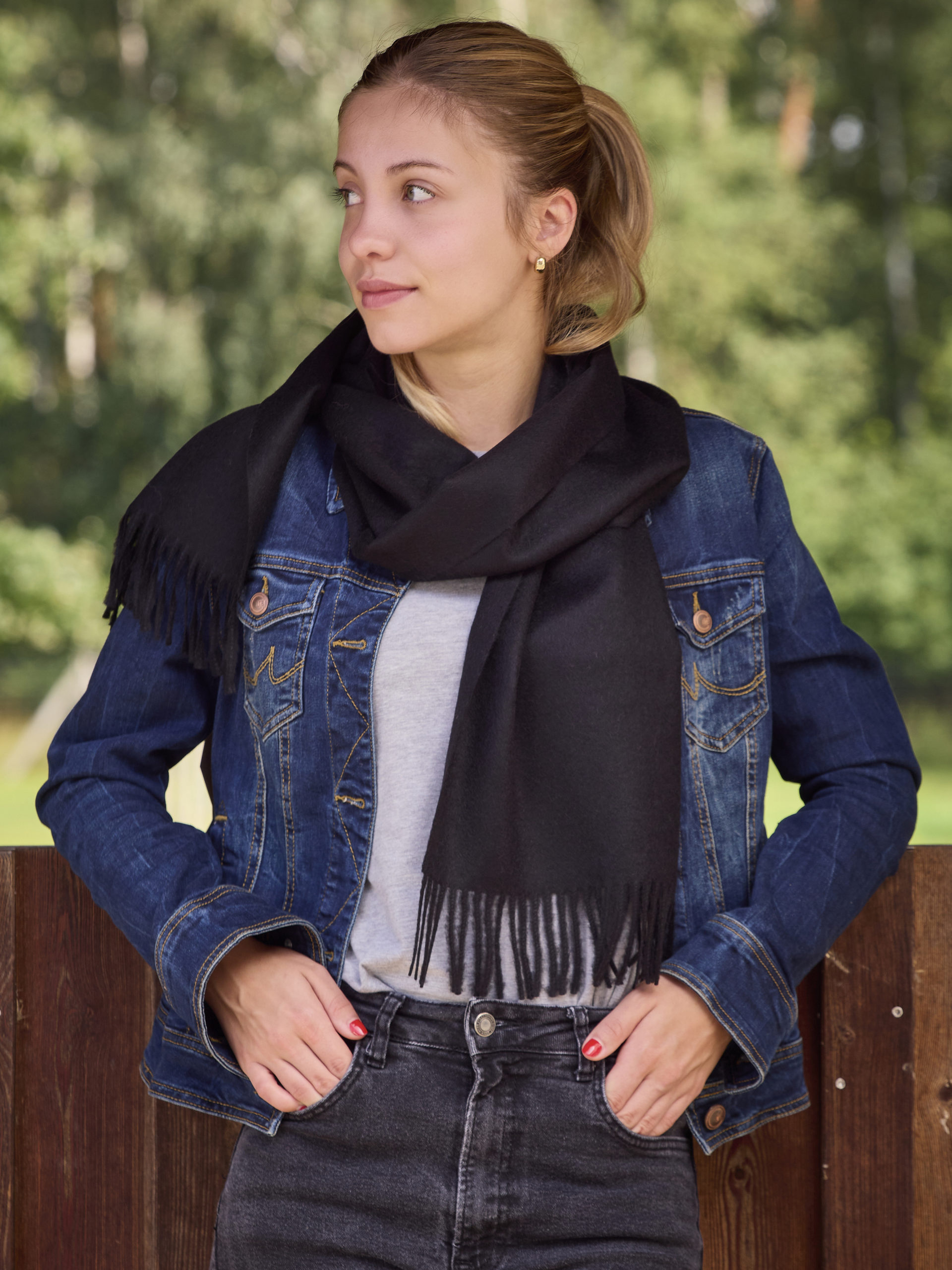 Schal Jamas aus Royal Alpaka in schwarz