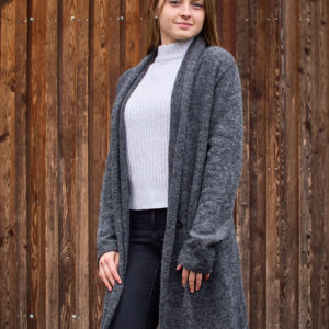 Lange Strickjacke Paulina in grau