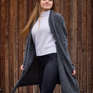 Lange Strickjacke Paulina in grau