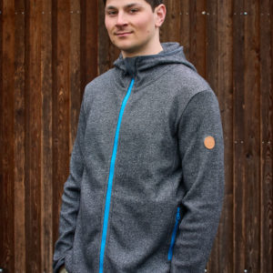 Alpaka Hoody Herren Sport in grau