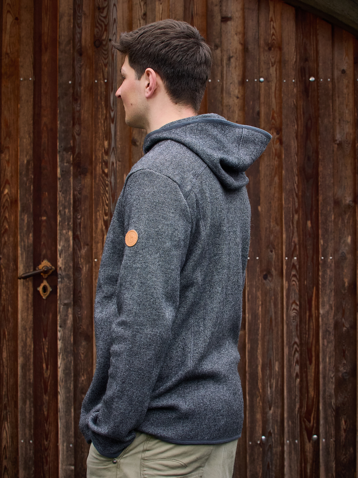 Alpaka Hoody Herren Sport in grau