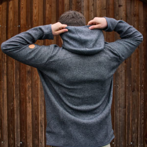 Alpaka Hoody Herren Sport in grau