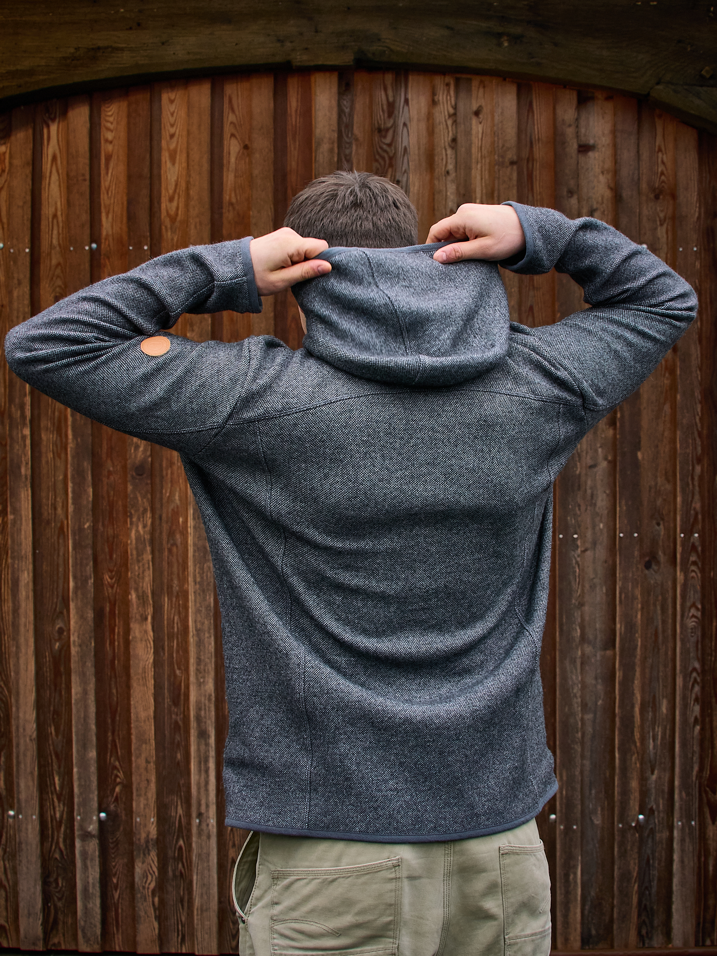 Alpaka Hoody Herren Sport in grau