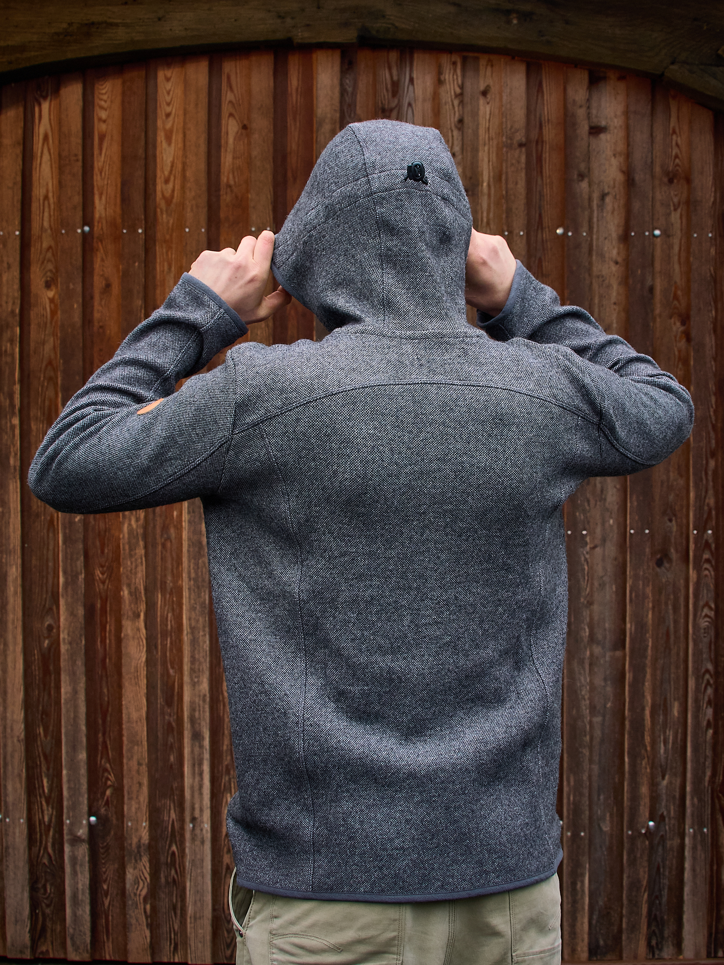 Alpaka Hoody Herren Sport in grau