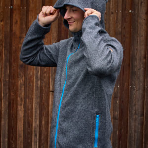 Alpaka Hoody Herren Sport in grau