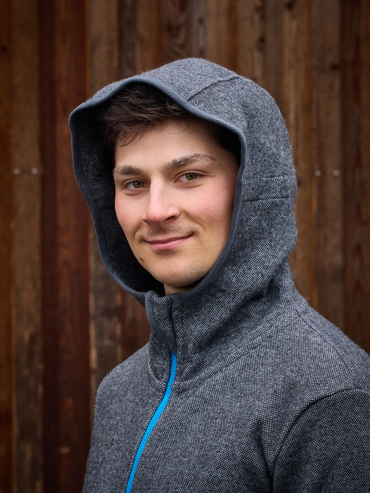 Alpaka Hoody Herren Sport in grau