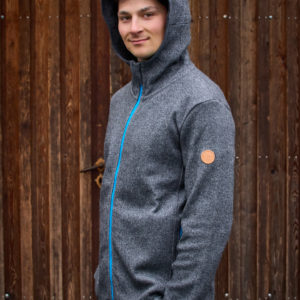 Alpaka Hoody Herren Sport in grau