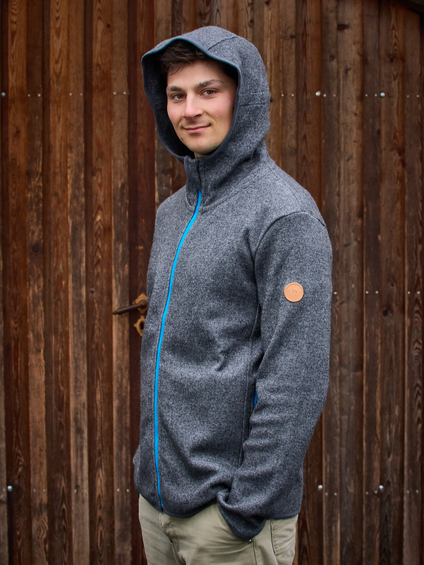 Alpaka Hoody Herren Sport in grau