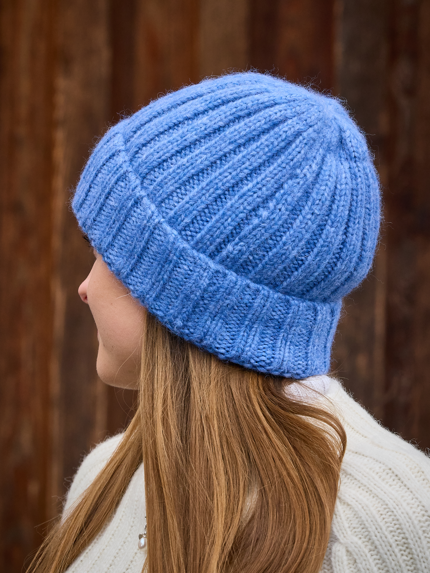 Warme Alpakamütze Bianca in skyblue