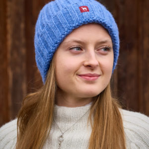 Warme Alpakamütze Bianca in skyblue