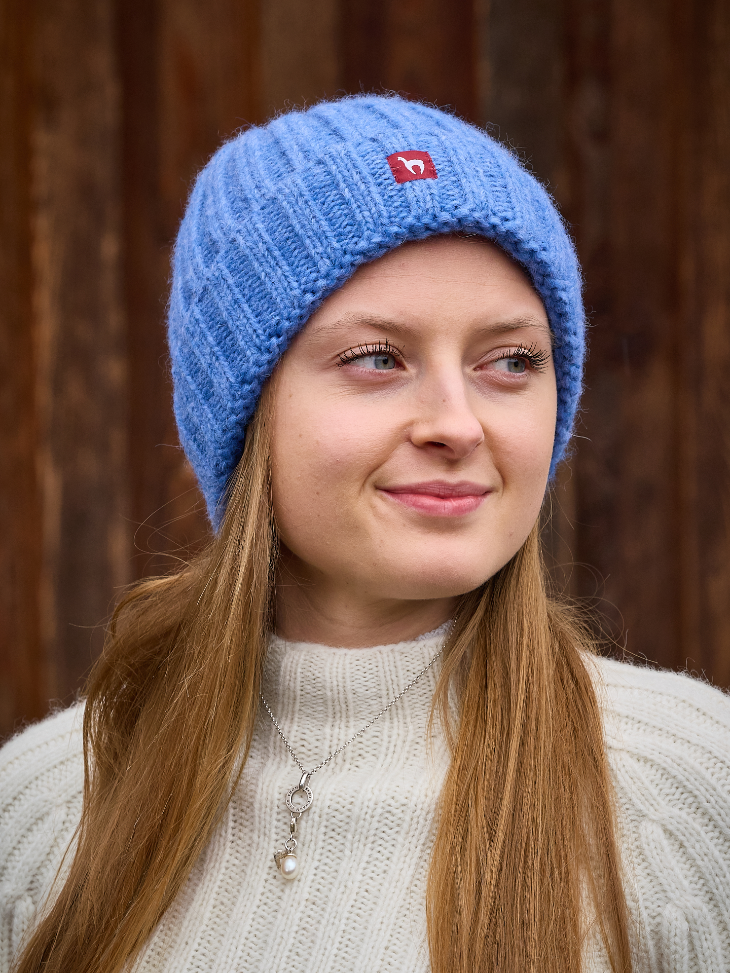 Warme Alpakamütze Bianca in skyblue