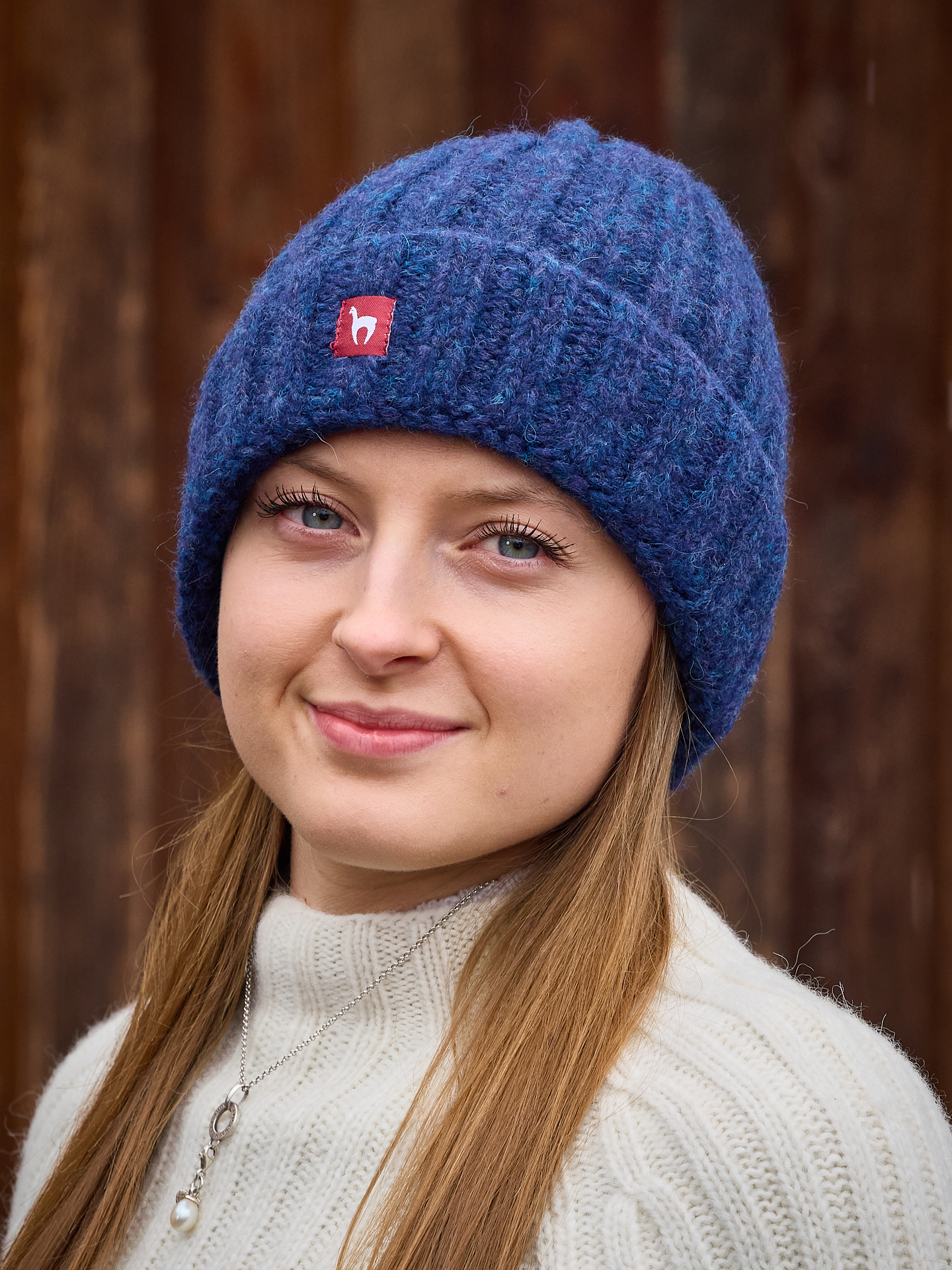 Alpakamütze Bianca in blau