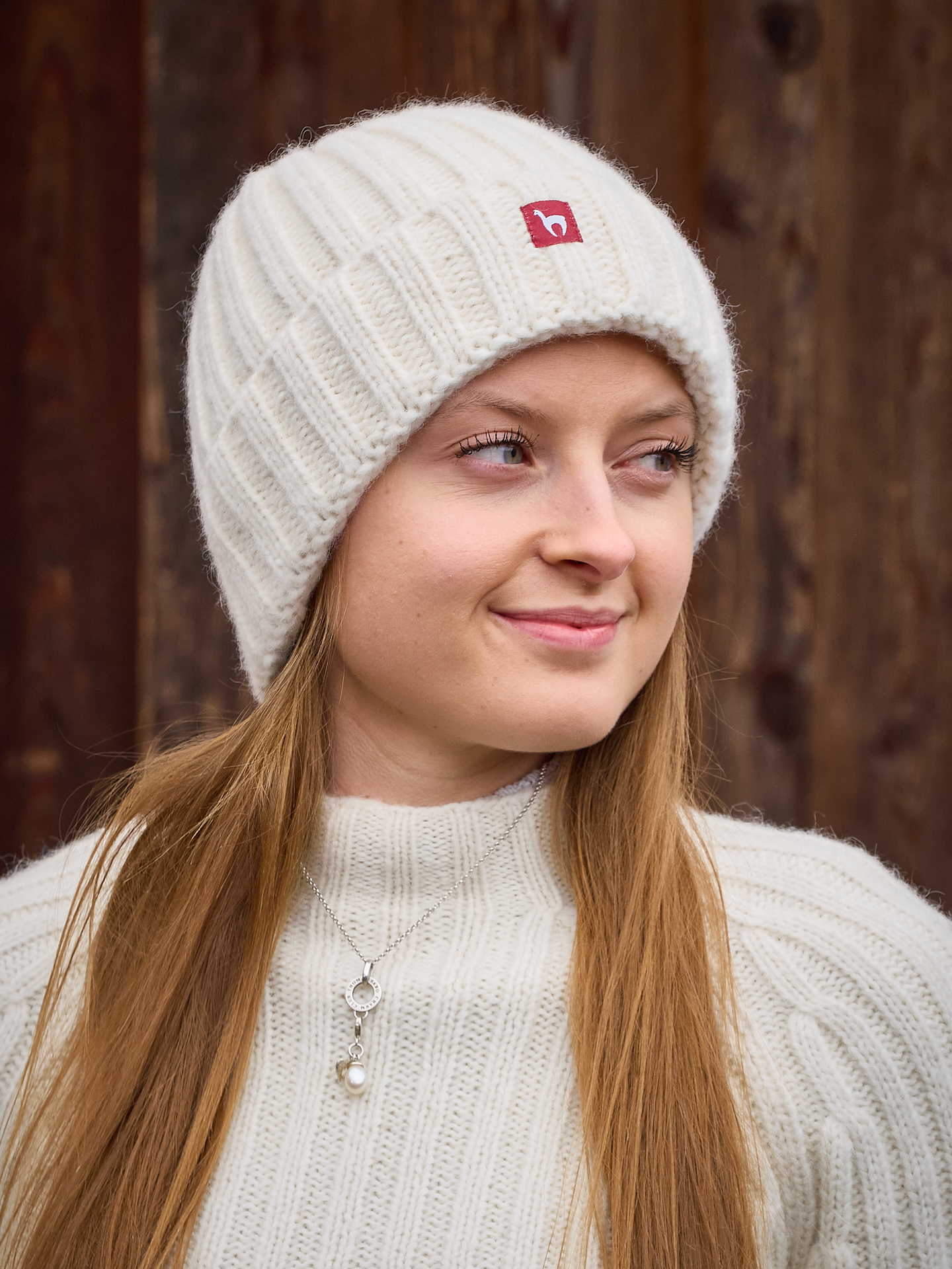 Warme Alpakamütze Bianca in weiss