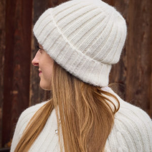 Warme Alpakamütze Bianca in weiß