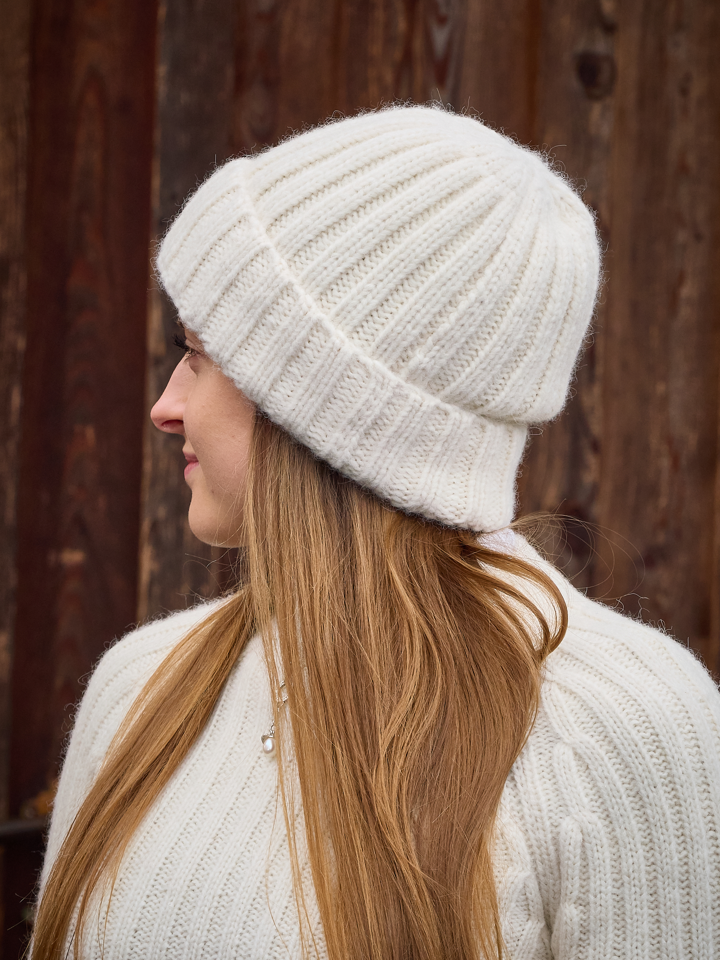 Warme Alpakamütze Bianca in weiß