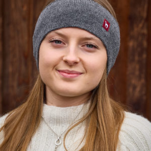 Stirnband Uni grau aus 100% Babyalpaka