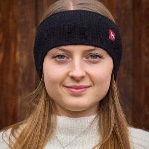 Stirnband Uni aus 100% Babyalpaka in schwarz