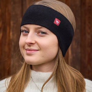 Stirnband Uni aus 100% Babyalpaka in schwarz
