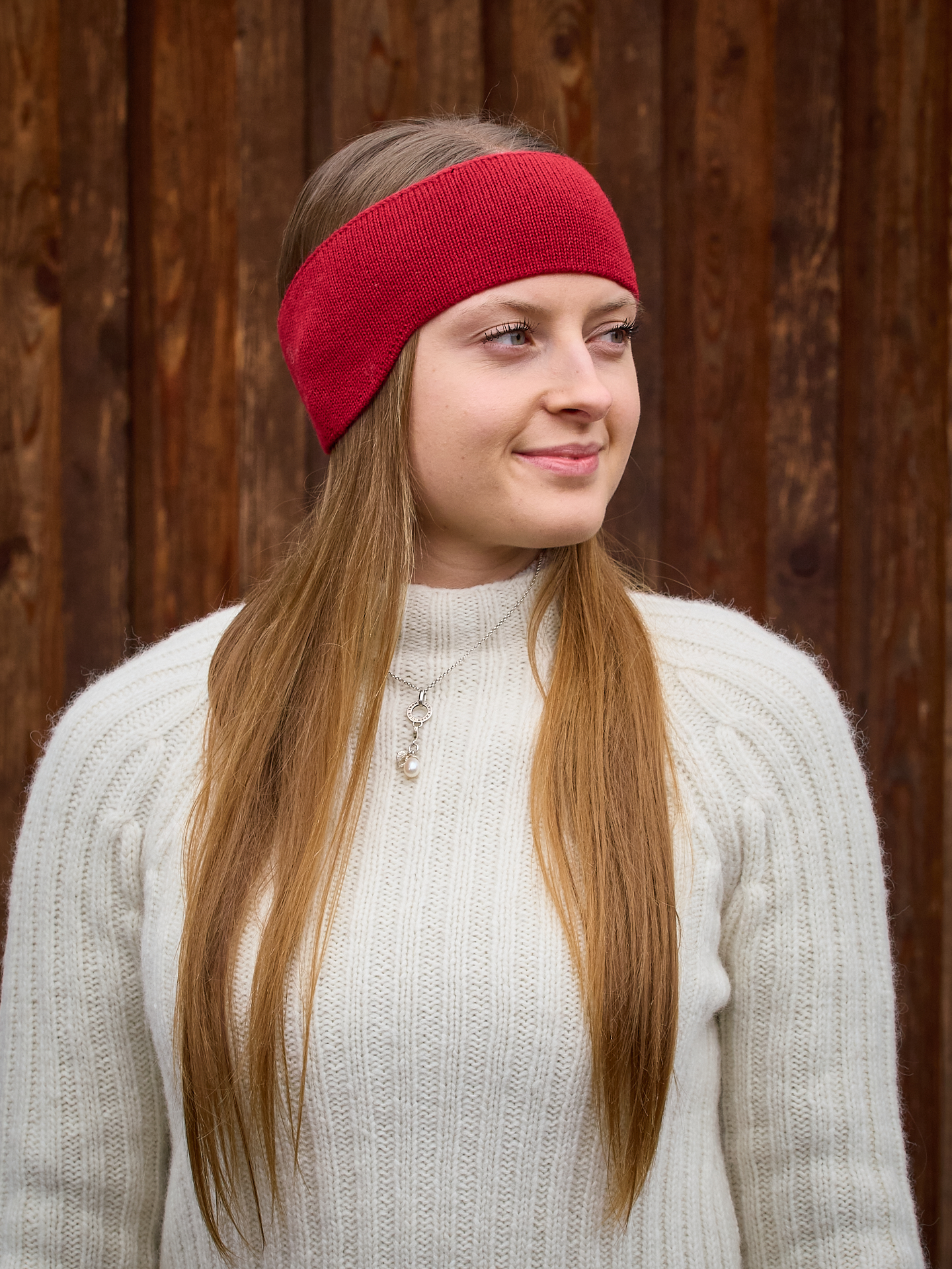 Stirnband Uni 100% Babyalpak in rot