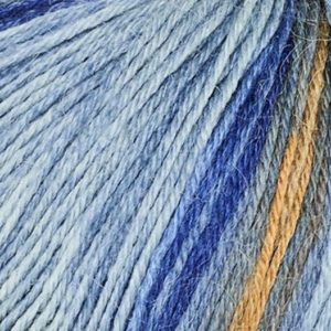 Sockengarn in ocker-blau