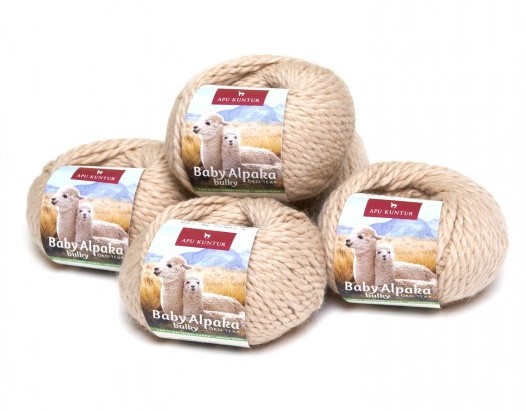 Alpaka Wolle BULKY in natur beige