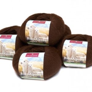 Alpaka Wolle 50 g, REGULAR in dunkelbraun
