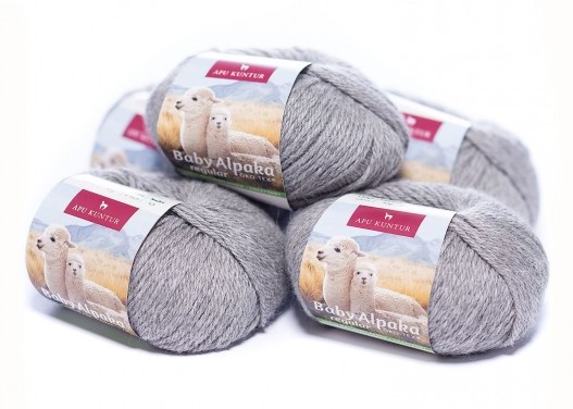 Alpaka Wolle 50 g, REGULAR in natur mittelgrau