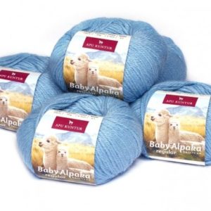Alpaka Wolle 50 g, REGULAR in eisblau