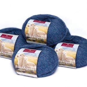 Alpaka Wolle 50 g, REGULAR in hellblau melange (jeansblau)
