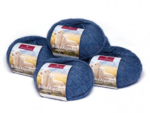 Alpaka Wolle 50 g, REGULAR in hellblau melange (jeansblau)