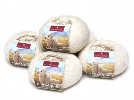 Alpaka Wolle 50 g, REGULAR in natur wollweiss