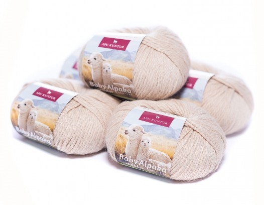 Alpaka Wolle 50 g, REGULAR in natur beige