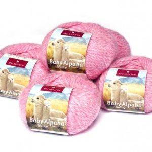 Alpaka Wolle BULKY in rosa-melange