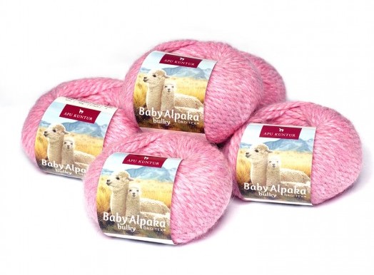 Alpaka Wolle BULKY in rosa-melange