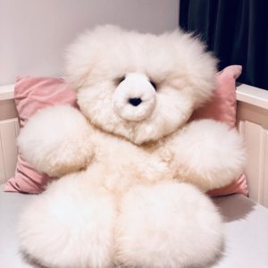 Teddy Echtfell 50 cm in weiss