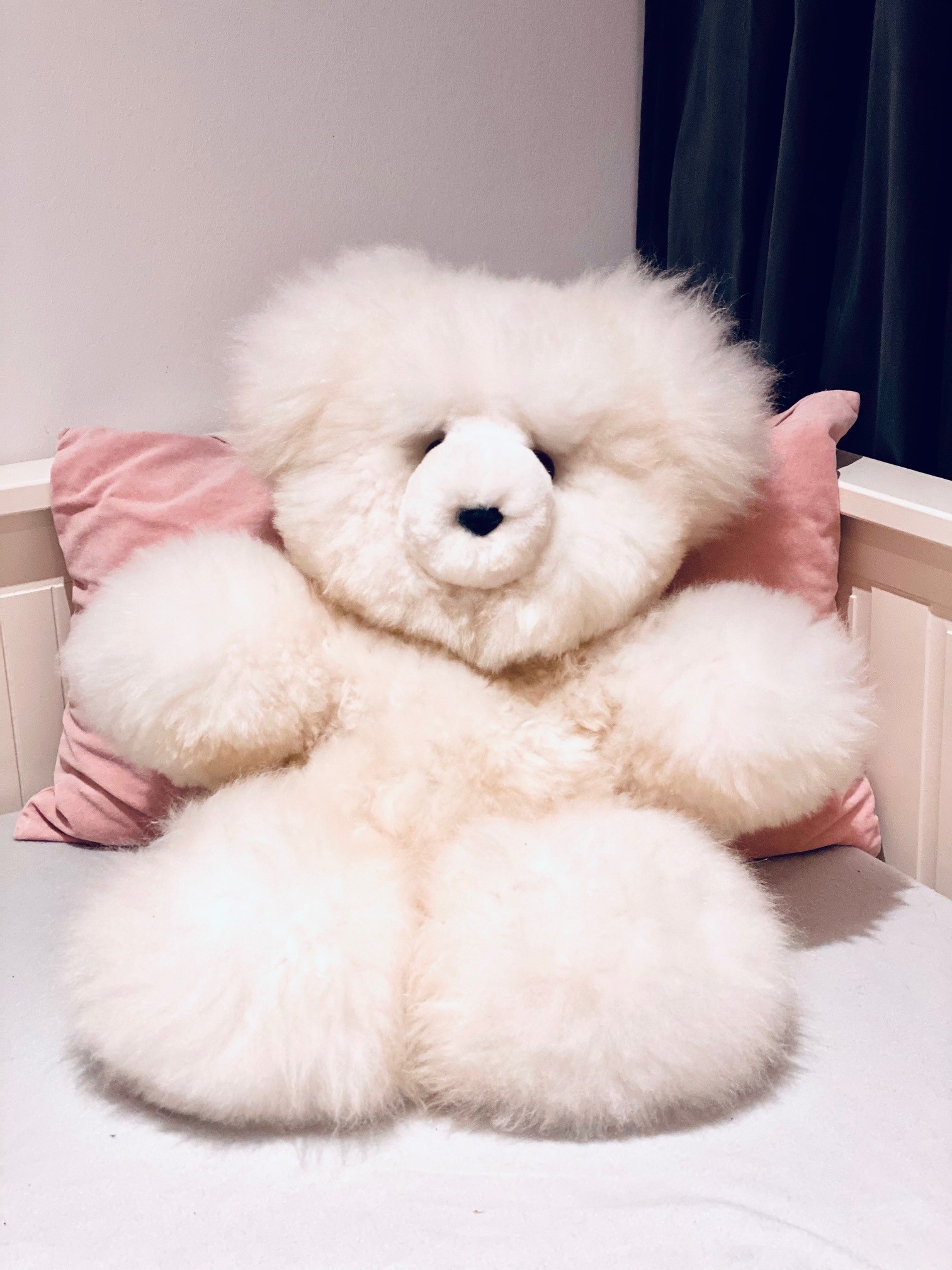 Teddy Echtfell 50 cm in weiss