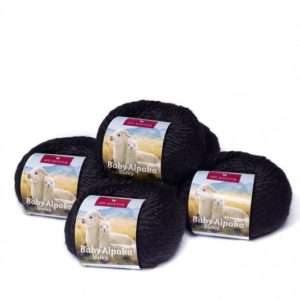 Alpaka Wolle BULKY in schwarz