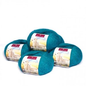 Alpaka Wolle 50 g, REGULAR in petrol-melange